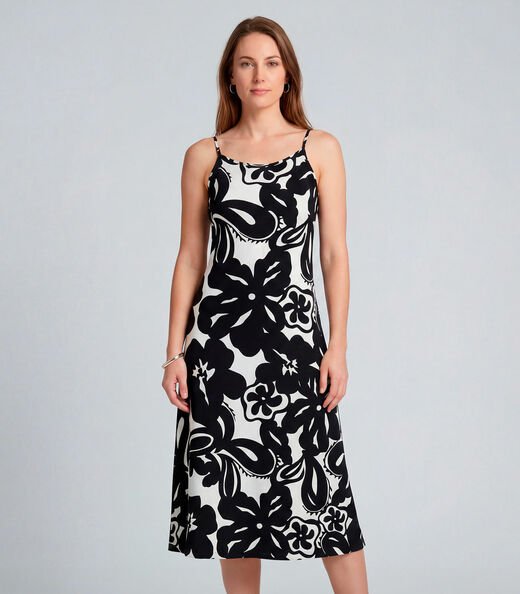 Vestido Midi Com Alças Finas Infinita Cor Branco