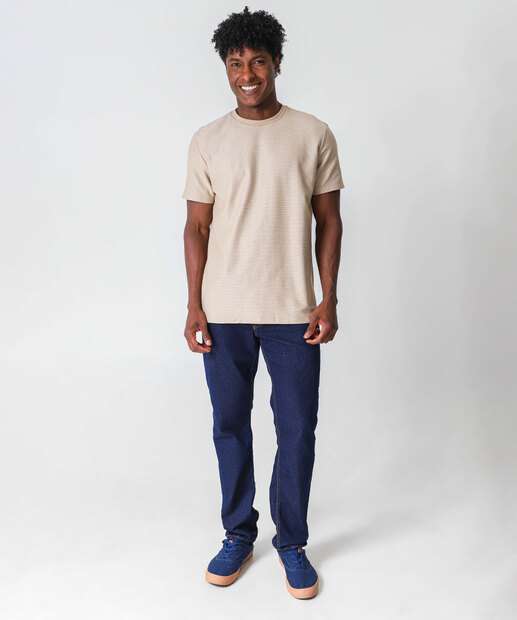 Camiseta Masculina Textura Manga Curta Marisa Caqui
