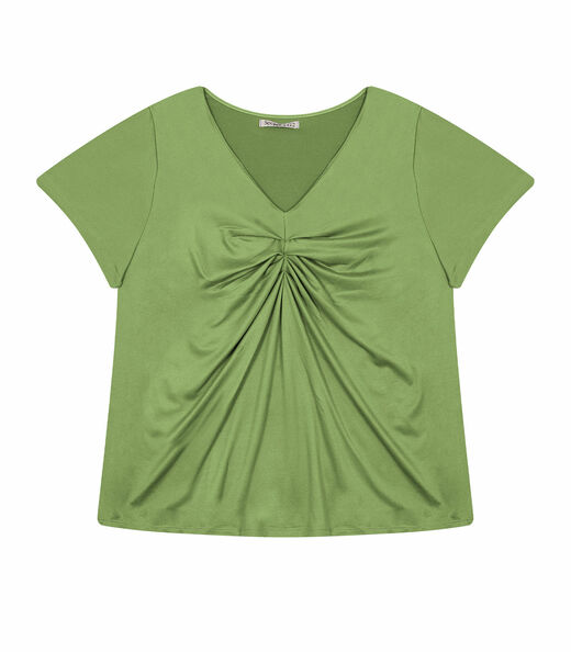 Blusa Feminina Plus Size Franzida Secret Glam Verde