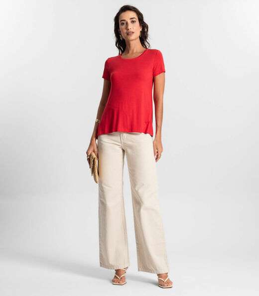 Blusa Feminina manga Curta KO Vermelho