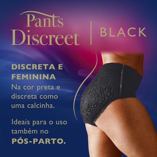 Kit 4 Fraldas Adulto Tena Pants Discreet Black G/Eg 8 Unidades cada