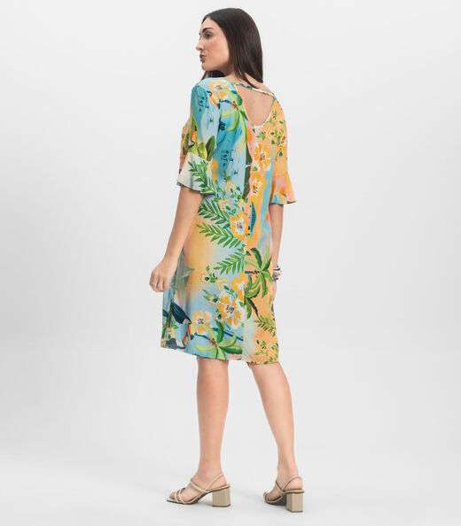 Vestido Feminino Estampado Infinita Cor Rosa