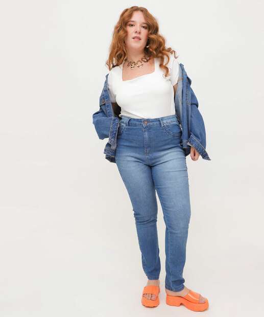 Image_Calça Plus Size Feminina Jeans Skinny Cintura Alta