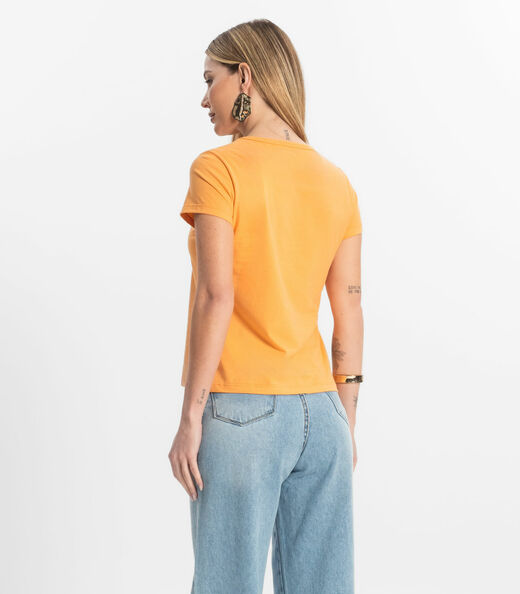 Blusa T-Shirt Feminina Estampada Select Laranja