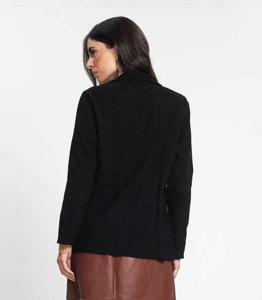 Blazer Feminino De Veludo Cotelê Misso Preto