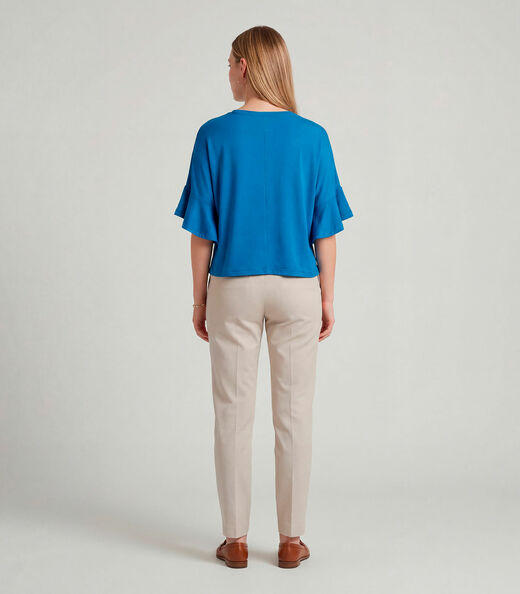 Blusa Feminina em Visco Tricot Infinita Cor Azul