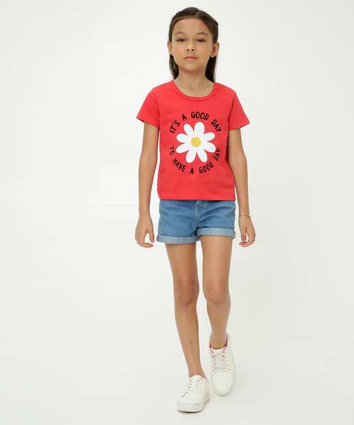 Camiseta Infantil Estampa Frase Marisa Tam 4 a 10