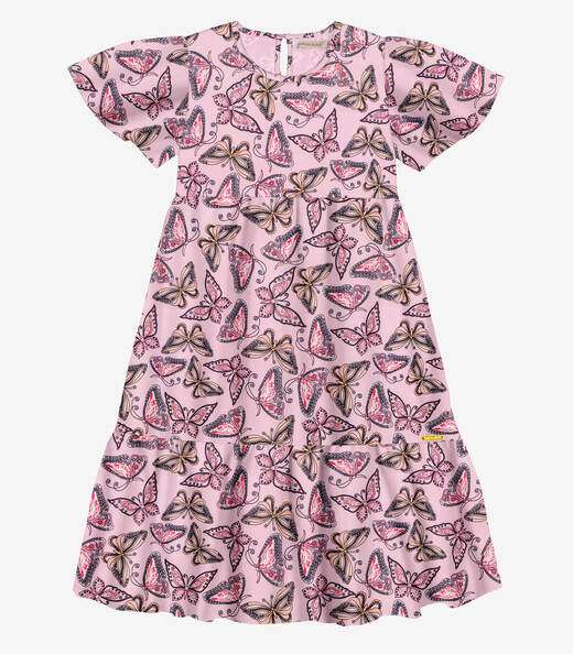 Image_Vestido Midi Infantil Borboletas Trick Nick Rosa