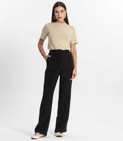 Blusa Feminina Básica em Malha Visco Rovitex Bege