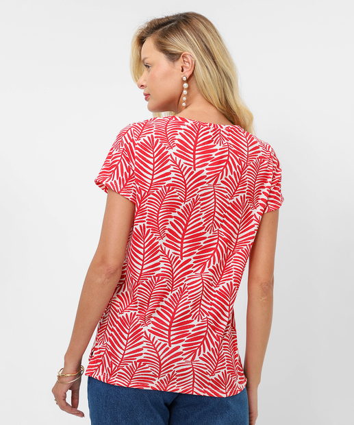 Blusa Feminina Estampa Folhas Marisa Off White