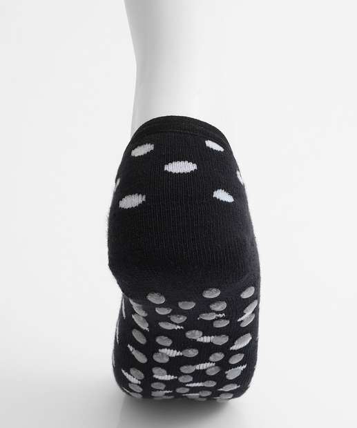 Meia Sapatilha Feminina Antiderrapante Marisa Preto