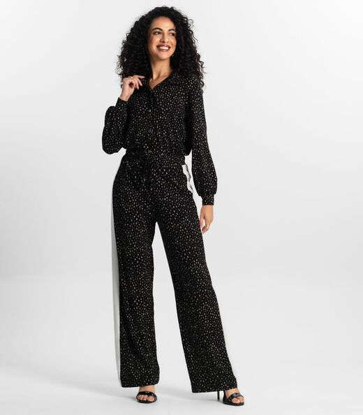 Camisa  Estampada Feminina Rovitex Preto