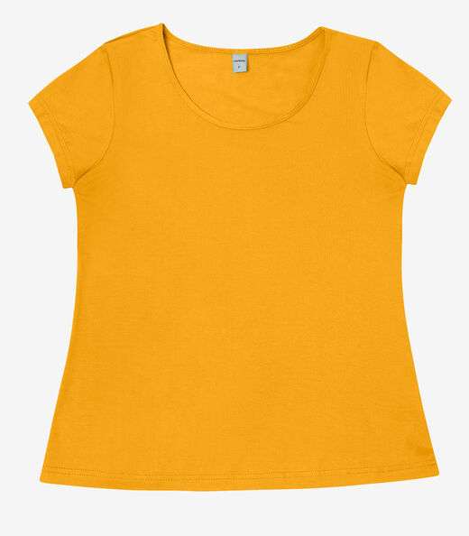 Blusa Feminina Viscotorcion Básica Rovitex Amarelo