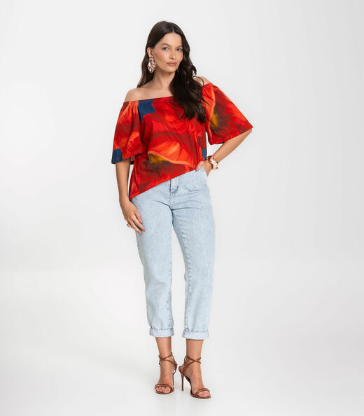 Blusa Feminina Ciganinha Infinita Cor Vermelho