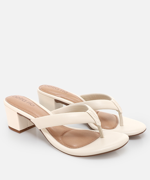 Tamanco Feminino Salto Grosso Beira Rio Off White