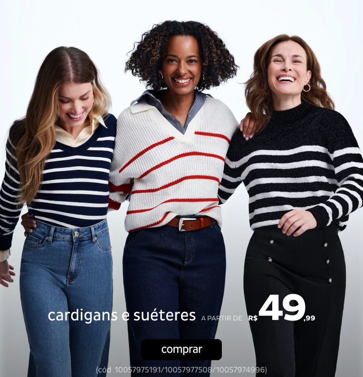 Cardigans e Suéteres  a partir de R$49,99