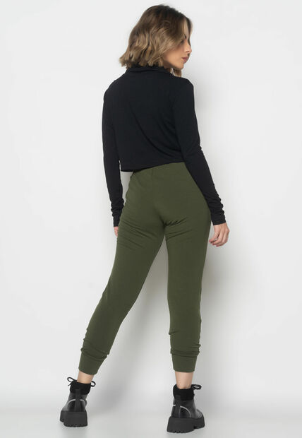 Cropped Golão Manga Longa Malha  Fashion Preto