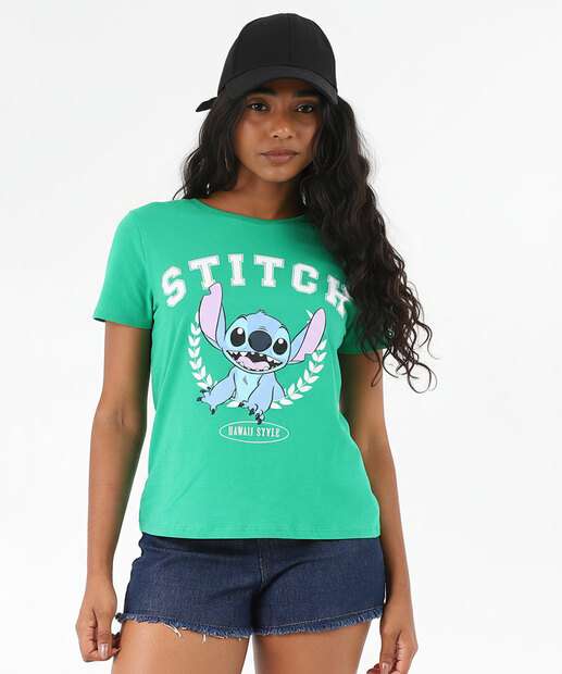Image_Blusa Feminina Estampa Stitch Disney Verde