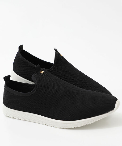 Tênis Casual Slip On Feminino Via Uno Preto