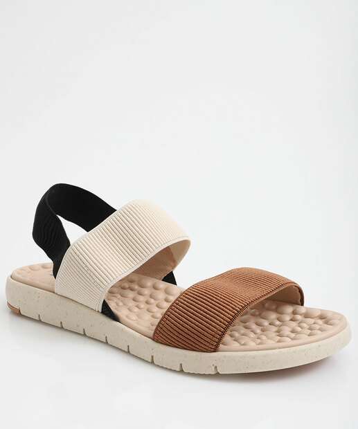 Image_Sandália Feminina Rasteira Tiras Modare Bege