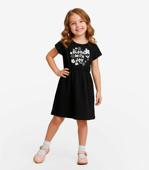 Image_Vestido Curto Infantil Em Molecotton Select Preto