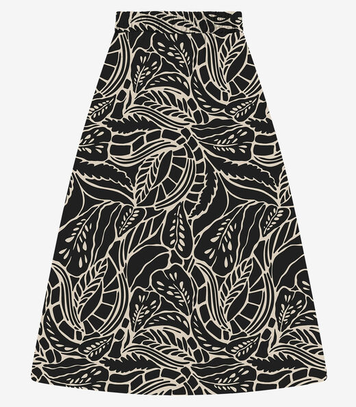 Saia Midi Feminina Em Viscotorcion Rovitex Preto