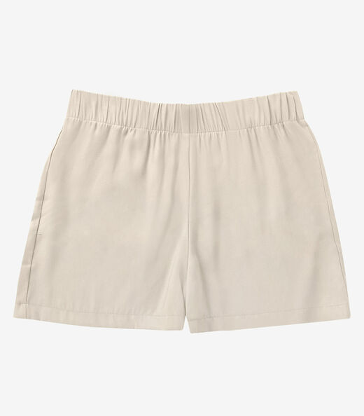 Shorts Tecido Favo Plus Size Secret Glam Bege