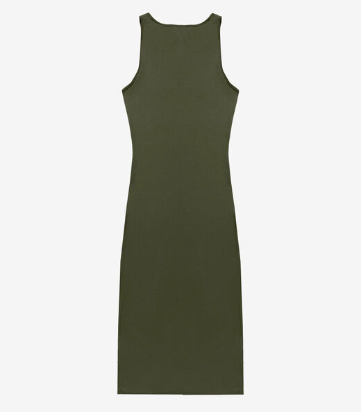 Vestido Midi Feminino Em Ribana Infinita Cor Verde
