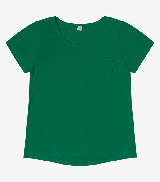 Blusa Feminina Viscotorcion Com Bolso Rovitex Verde