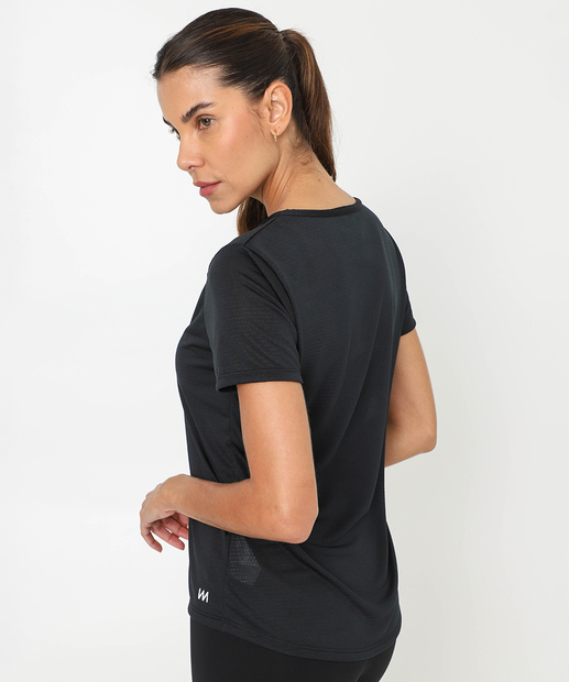 Blusa Feminina Fitness Básica Dry Fit Marisa Preto