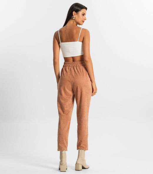Calça Suede Feminina Rovitex Marrom