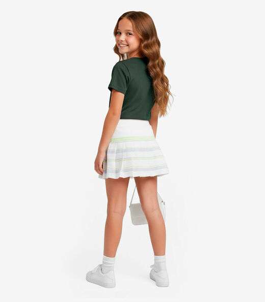 Blusa Básica Infantil Manga Curta Lisa Soletex Verde