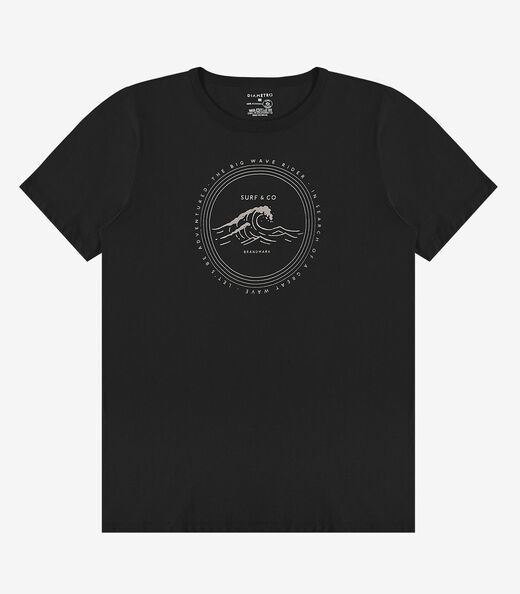 Camiseta Meia Malha Masculina Diametro Preto