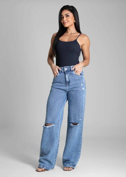 Calça Jeans Sawary Wide Leg - 282697
