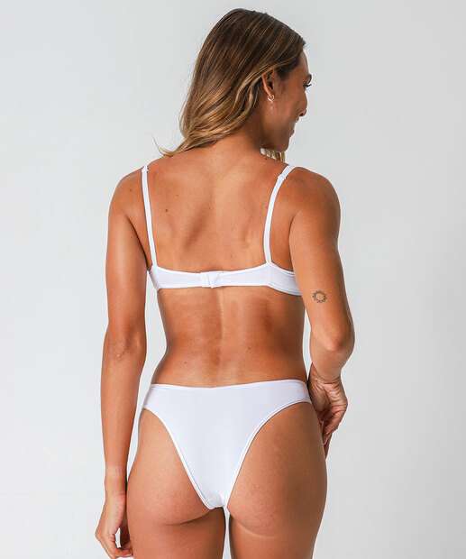 Calcinha Biquíni Listras Tule Marisa Branco