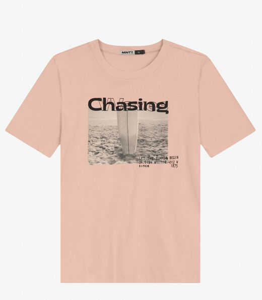 Camiseta Juvenil Masculina em Meia Malha Minty Rosa