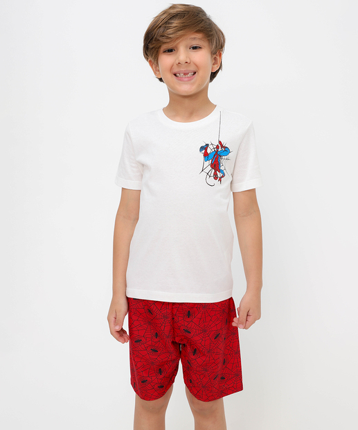 Conjunto Infantil Homem Aranha Marvel Mochila Tam 4 a 10 Vermelho