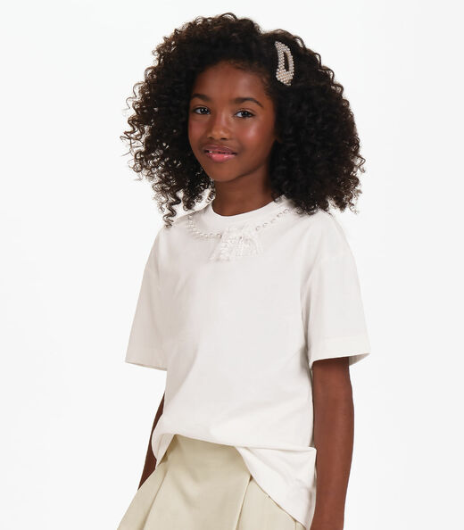 Conjunto Camiseta com Shorts Saia Trick Nick Bege