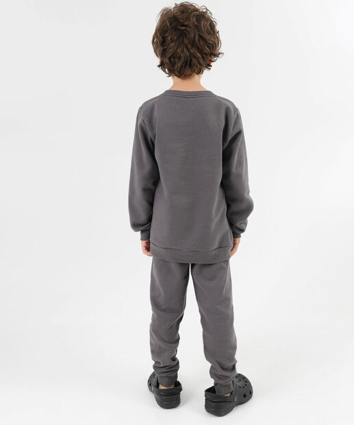 Conjunto Infantil Moletom Homem Aranha Tam 4 a 10 Cinza