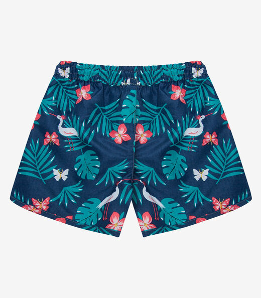 Shorts Feminina Tactel Estampado Rovitex Kids Azul