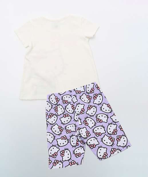Conjunto Infantil Hello Kitty Sanrio Tam 1 a 3 Roxo