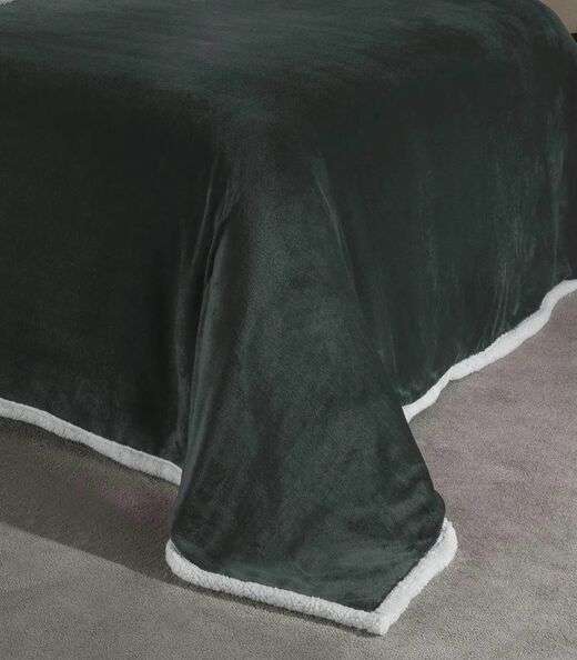 Cobertor Sherpa Dupla Face Queen Lar E Lazer Cinza