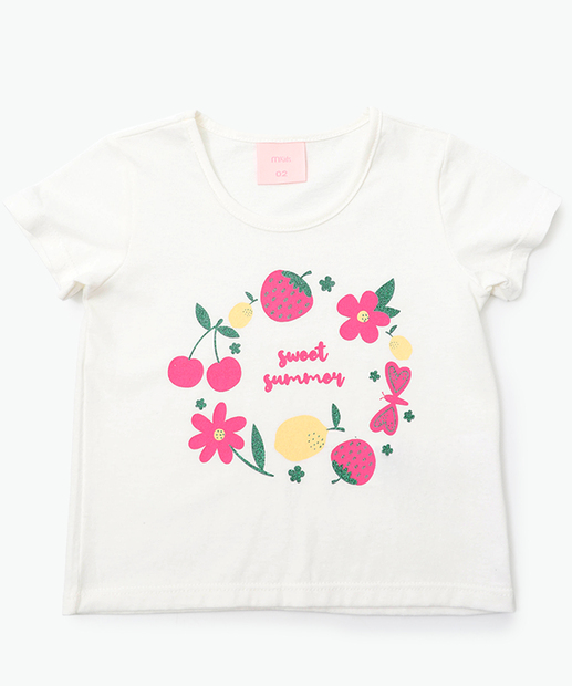 Image_Blusa Infantil Estampa Morangos Marisa Tam 1 a 3 Off White