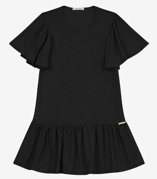 Image_Vestido Infantil em Malha Star Shine Trick Nick Preto