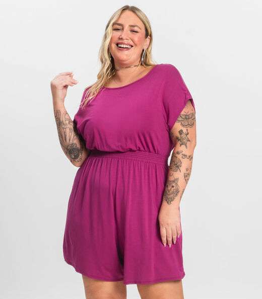 Macaquinho Feminino Malha Visco Infinita Cor Rosa