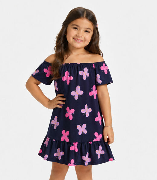 Image_Vestido Infantil Estampado Infinita Cor Azul