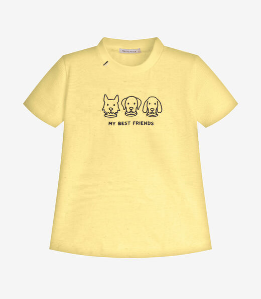 Conjunto Infantil Camiseta Com Bermuda Trick Nick Amarelo
