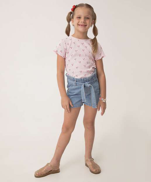 Short Infantil Jeans Clochard Marisa Tam 4 a 10