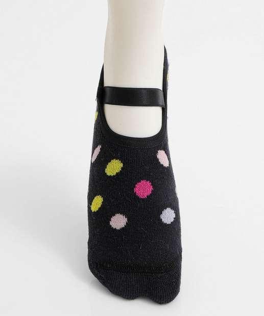 Meia Sapatilha Infantil Antiderrapante Marisa Preto