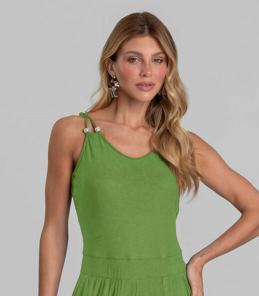 Macacão Feminino Decote em V Dianna Verde